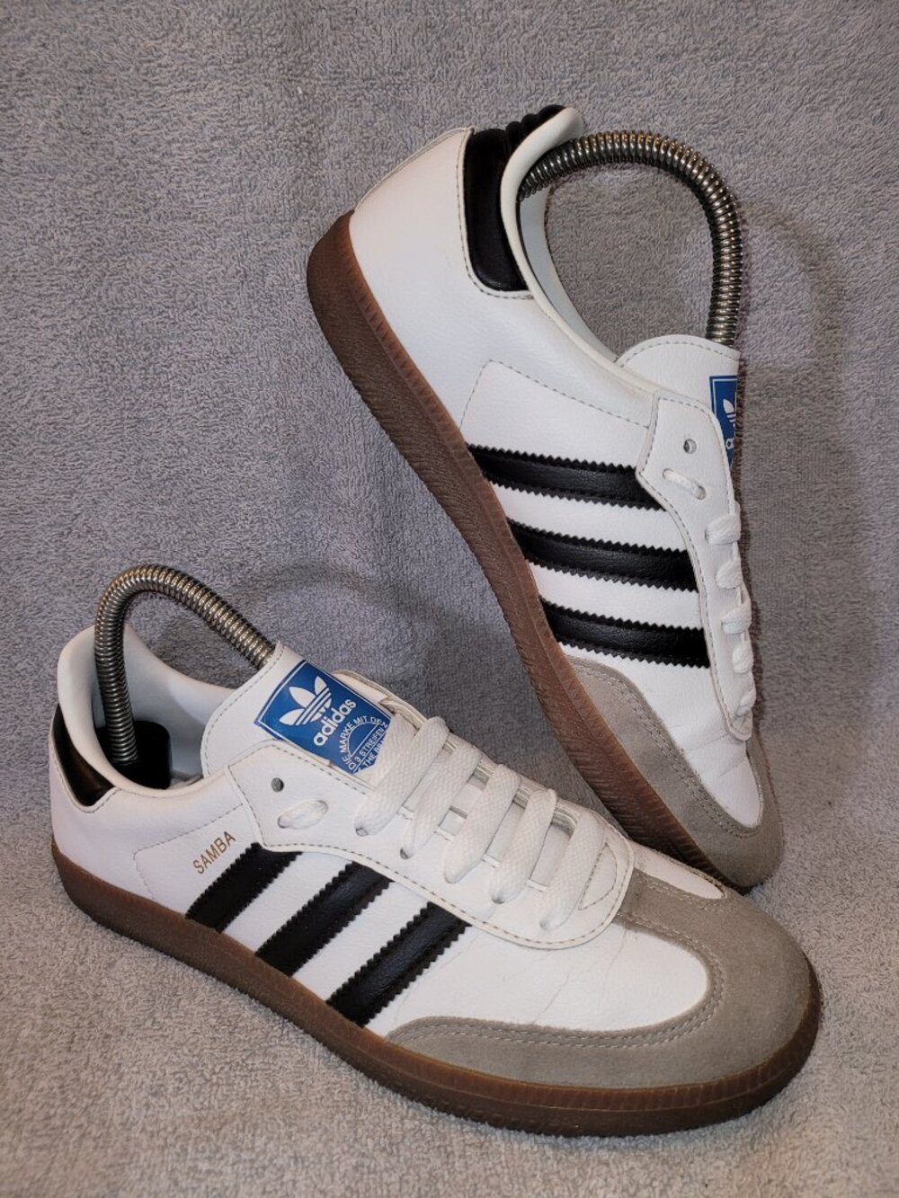 Adidas Samba VEGAN Men's Size 6 White Black Brown Gum Sneakers H01877 (#2259) - Picture 8 of 16